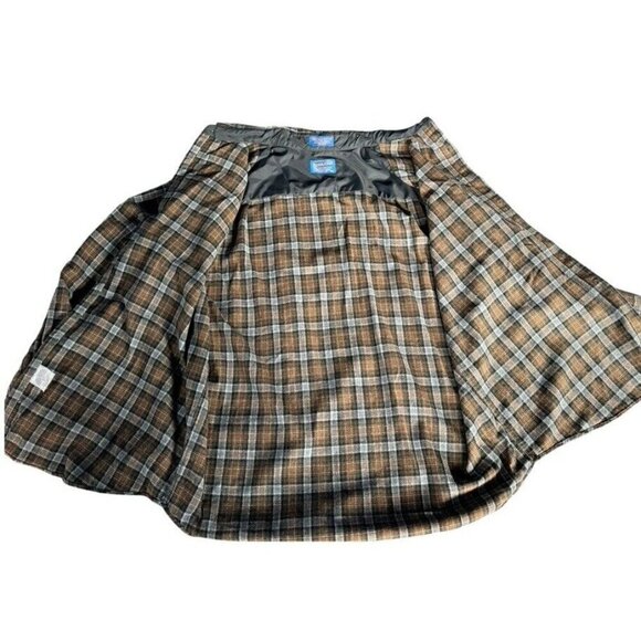 Vintage Pendleton Mens Sz XL Brown Gray Plaid 100% Wool Button Up Long Slv Shirt - Picture 8 of 9